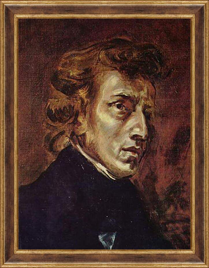Картина в раме - Frederic Chopin as portrayed by Eugene Delacroix. Эжен Делакруа