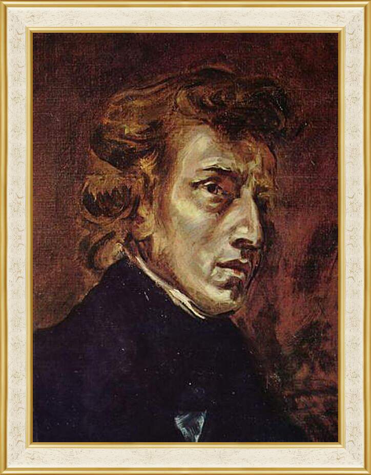Картина в раме - Frederic Chopin as portrayed by Eugene Delacroix. Эжен Делакруа