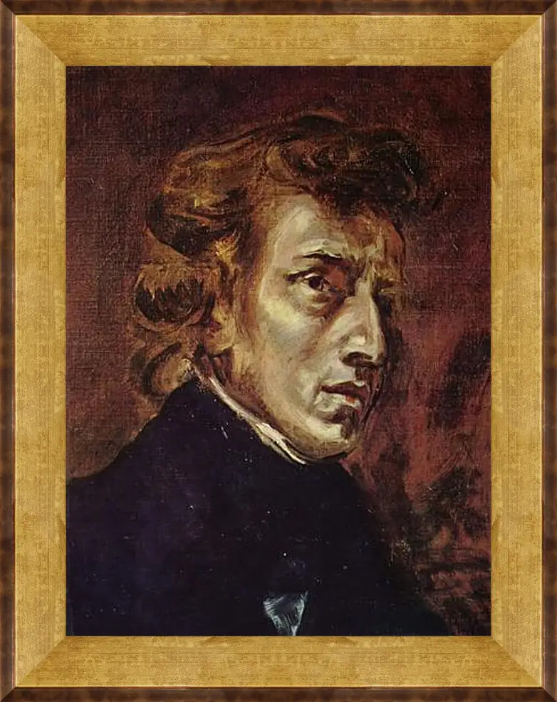 Картина в раме - Frederic Chopin as portrayed by Eugene Delacroix. Эжен Делакруа