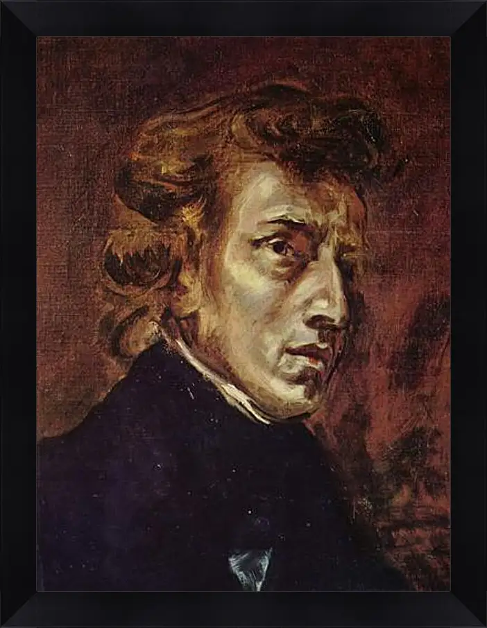 Картина в раме - Frederic Chopin as portrayed by Eugene Delacroix. Эжен Делакруа