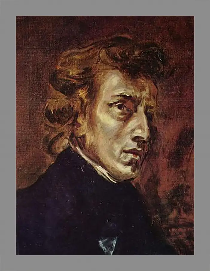 Картина в раме - Frederic Chopin as portrayed by Eugene Delacroix. Эжен Делакруа