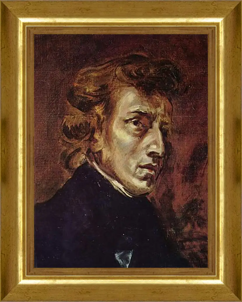 Картина в раме - Frederic Chopin as portrayed by Eugene Delacroix. Эжен Делакруа