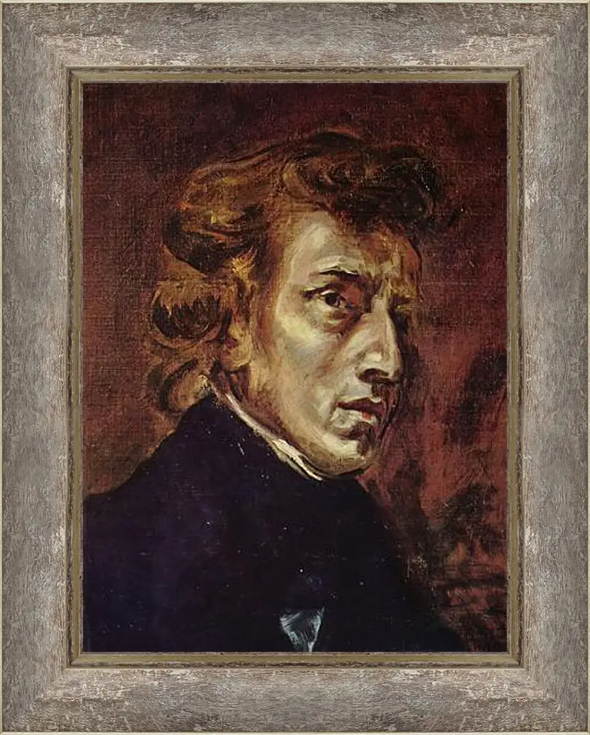 Картина в раме - Frederic Chopin as portrayed by Eugene Delacroix. Эжен Делакруа