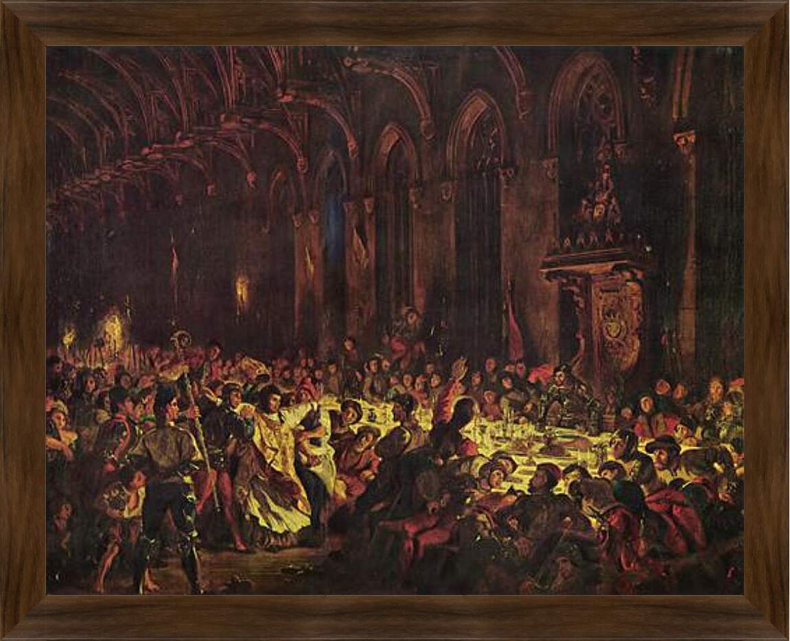 Картина в раме - Ermordung des Bischofs von Luttich. Эжен Делакруа