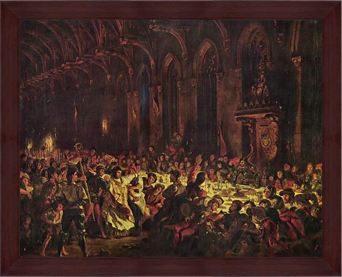 Картина в раме - Ermordung des Bischofs von Luttich. Эжен Делакруа
