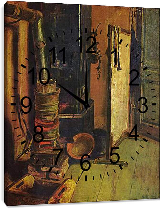 Часы картина - Eine Ecke des Ateliers. Эжен Делакруа