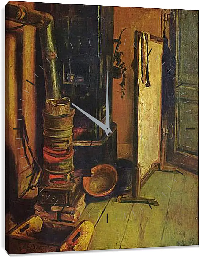Часы картина - Eine Ecke des Ateliers. Эжен Делакруа