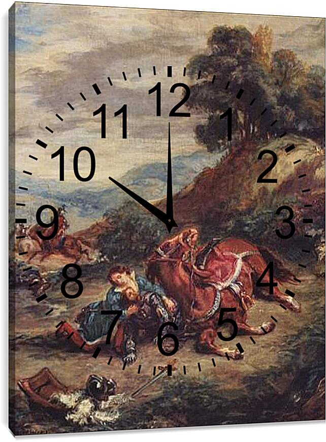 Часы картина - Der Tod Laras. Эжен Делакруа