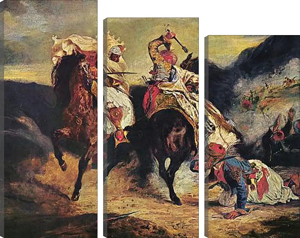 Модульная картина - Combat of the Giaour and the Pasha. Эжен Делакруа