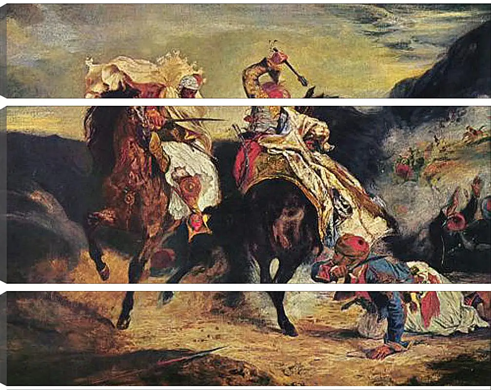 Модульная картина - Combat of the Giaour and the Pasha. Эжен Делакруа