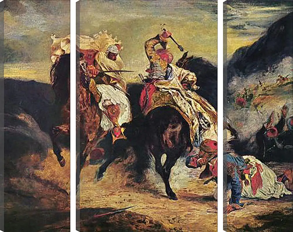 Модульная картина - Combat of the Giaour and the Pasha. Эжен Делакруа