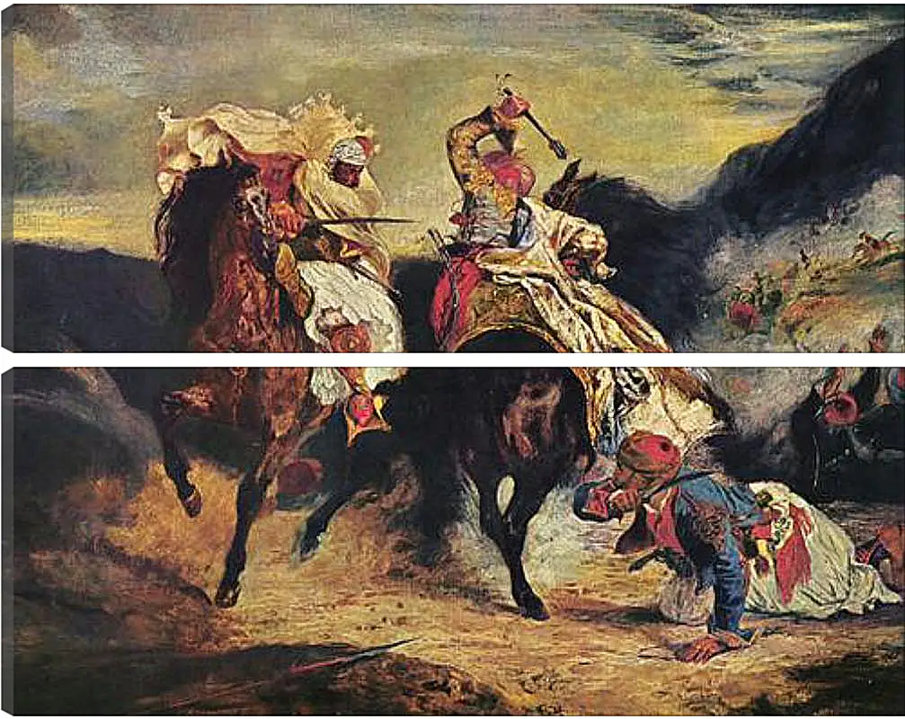 Модульная картина - Combat of the Giaour and the Pasha. Эжен Делакруа