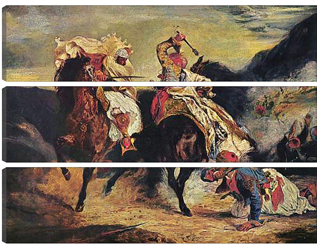 Модульная картина - Combat of the Giaour and the Pasha. Эжен Делакруа