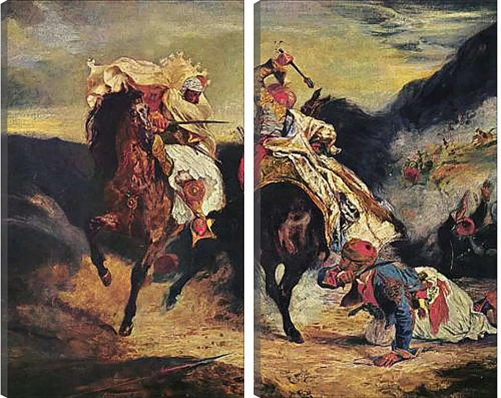 Модульная картина - Combat of the Giaour and the Pasha. Эжен Делакруа