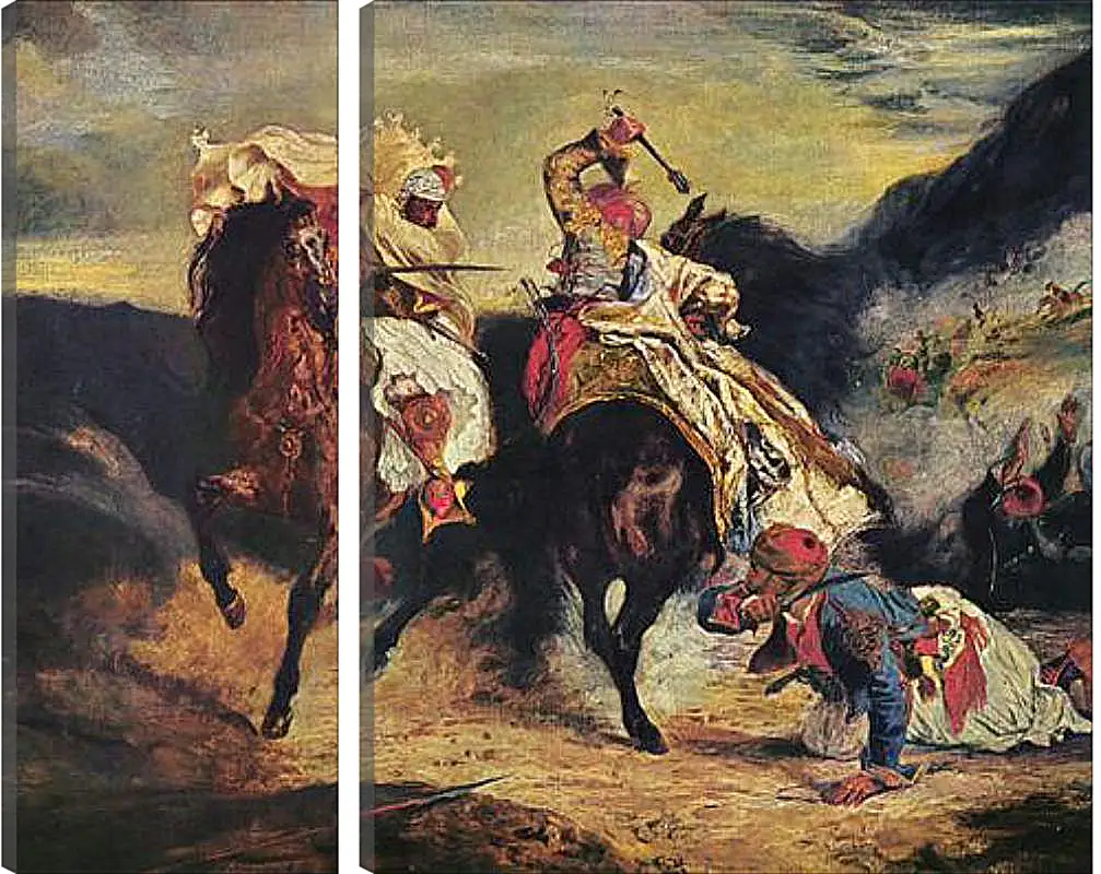 Модульная картина - Combat of the Giaour and the Pasha. Эжен Делакруа