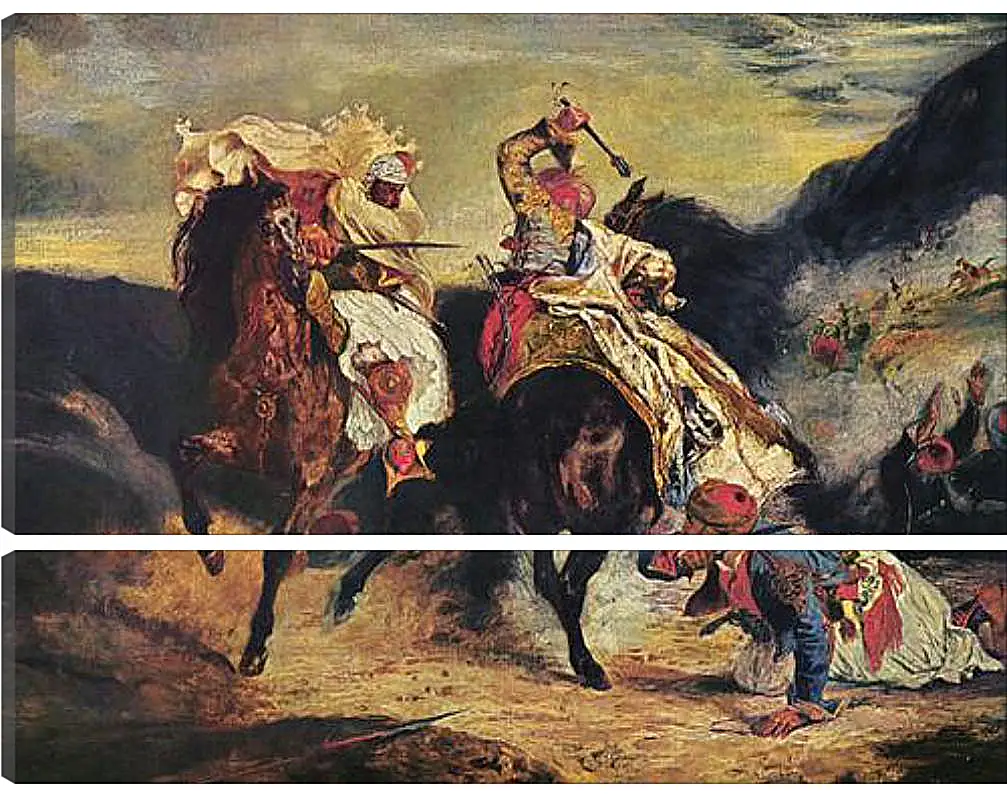 Модульная картина - Combat of the Giaour and the Pasha. Эжен Делакруа