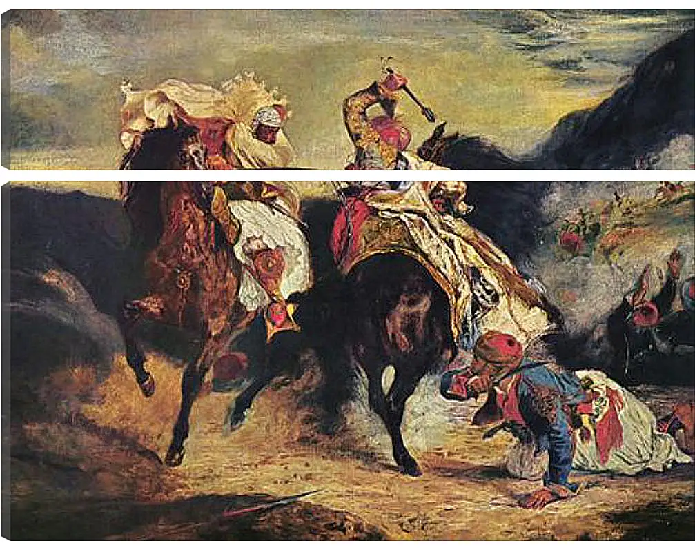 Модульная картина - Combat of the Giaour and the Pasha. Эжен Делакруа