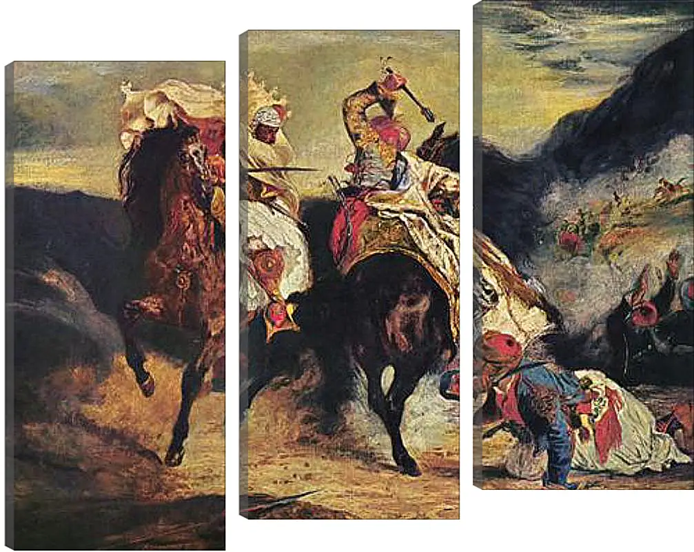 Модульная картина - Combat of the Giaour and the Pasha. Эжен Делакруа