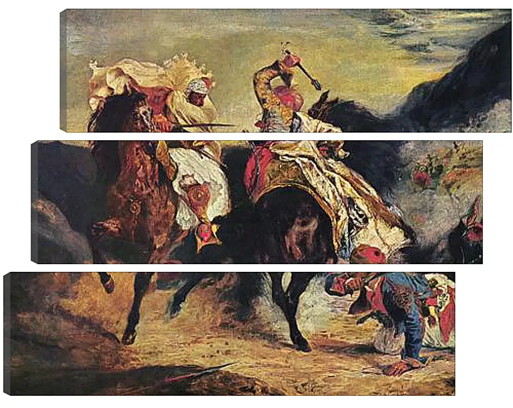 Модульная картина - Combat of the Giaour and the Pasha. Эжен Делакруа