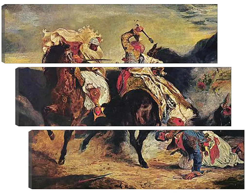 Модульная картина - Combat of the Giaour and the Pasha. Эжен Делакруа