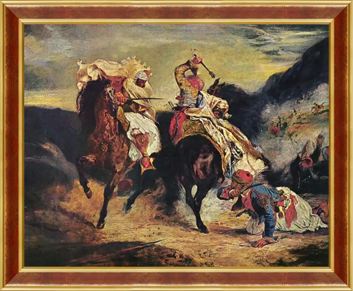 Картина в раме - Combat of the Giaour and the Pasha. Эжен Делакруа