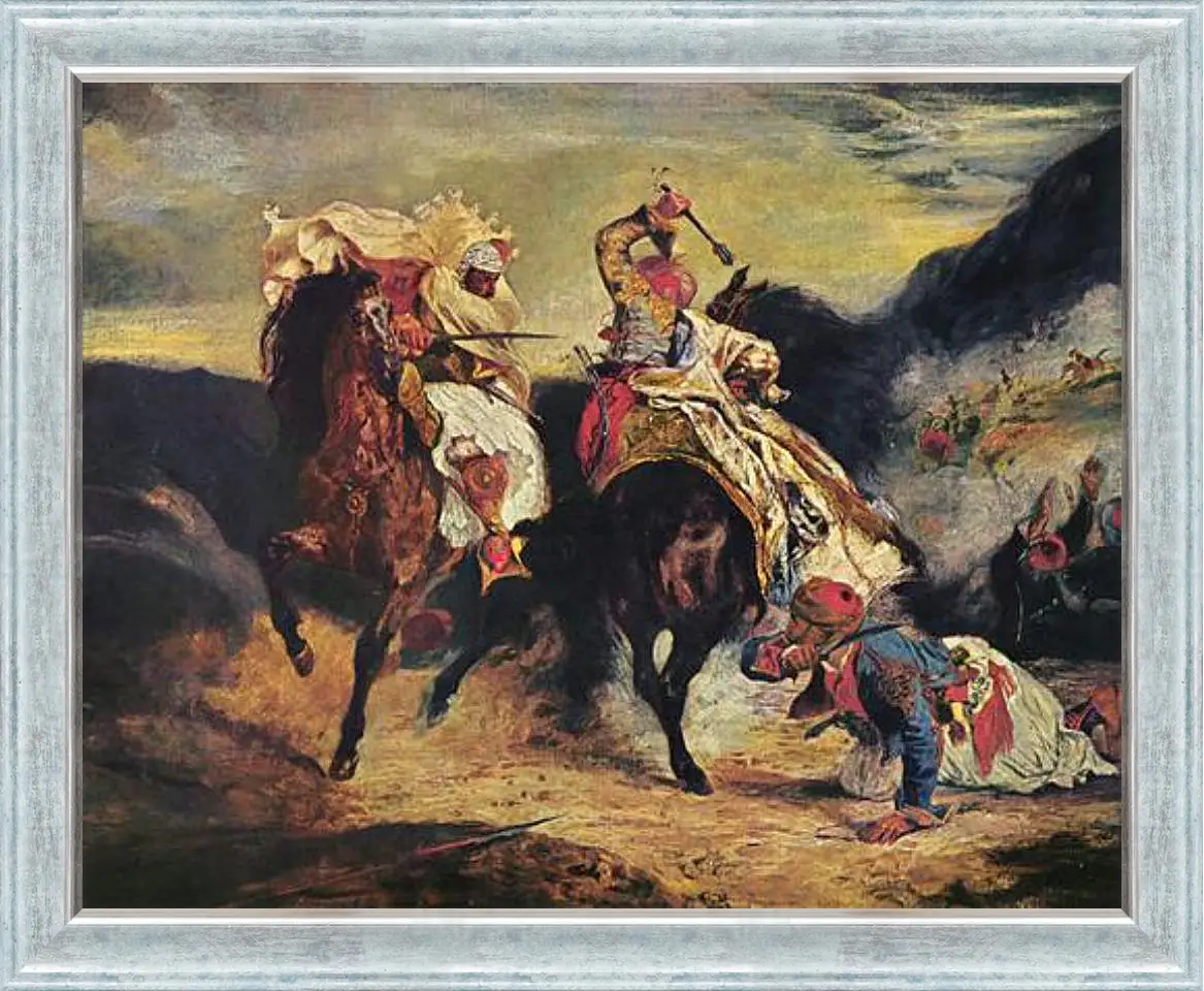 Картина в раме - Combat of the Giaour and the Pasha. Эжен Делакруа