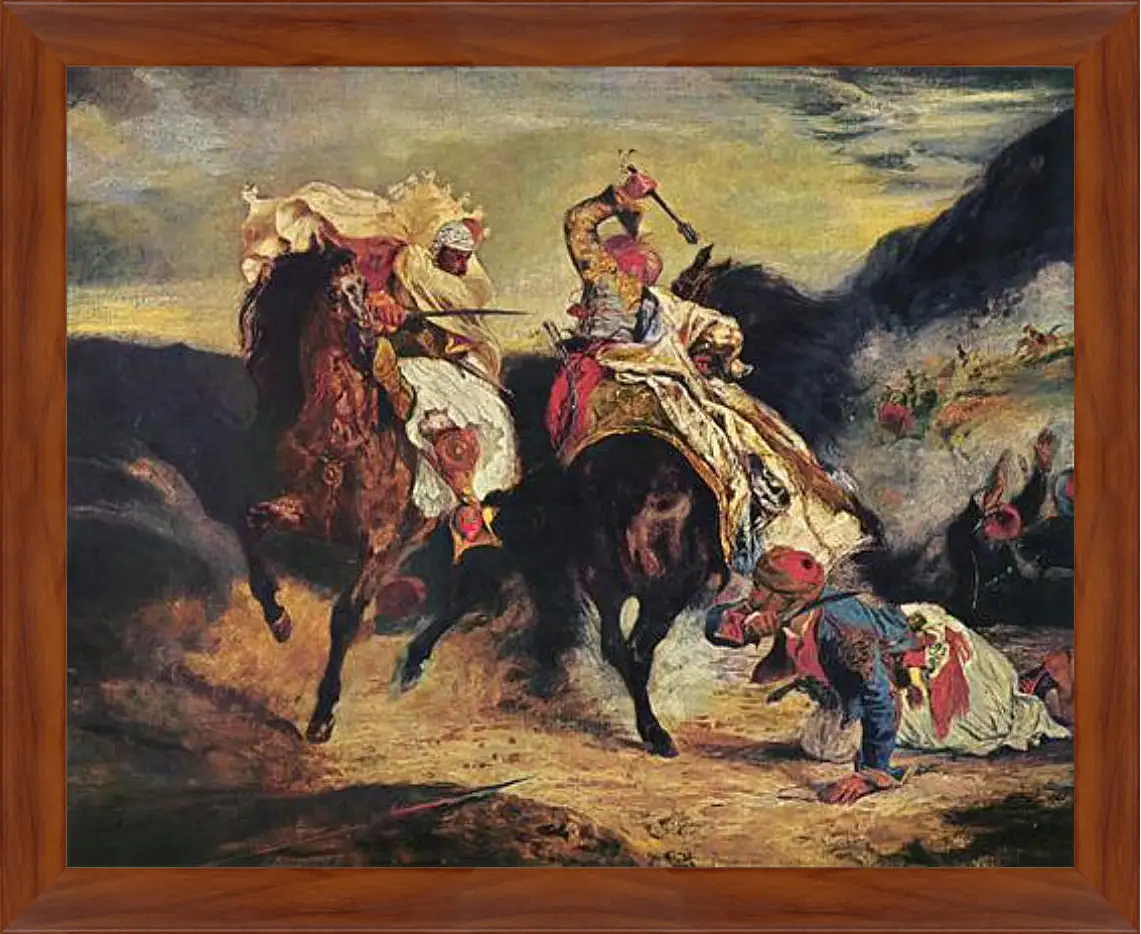 Картина в раме - Combat of the Giaour and the Pasha. Эжен Делакруа