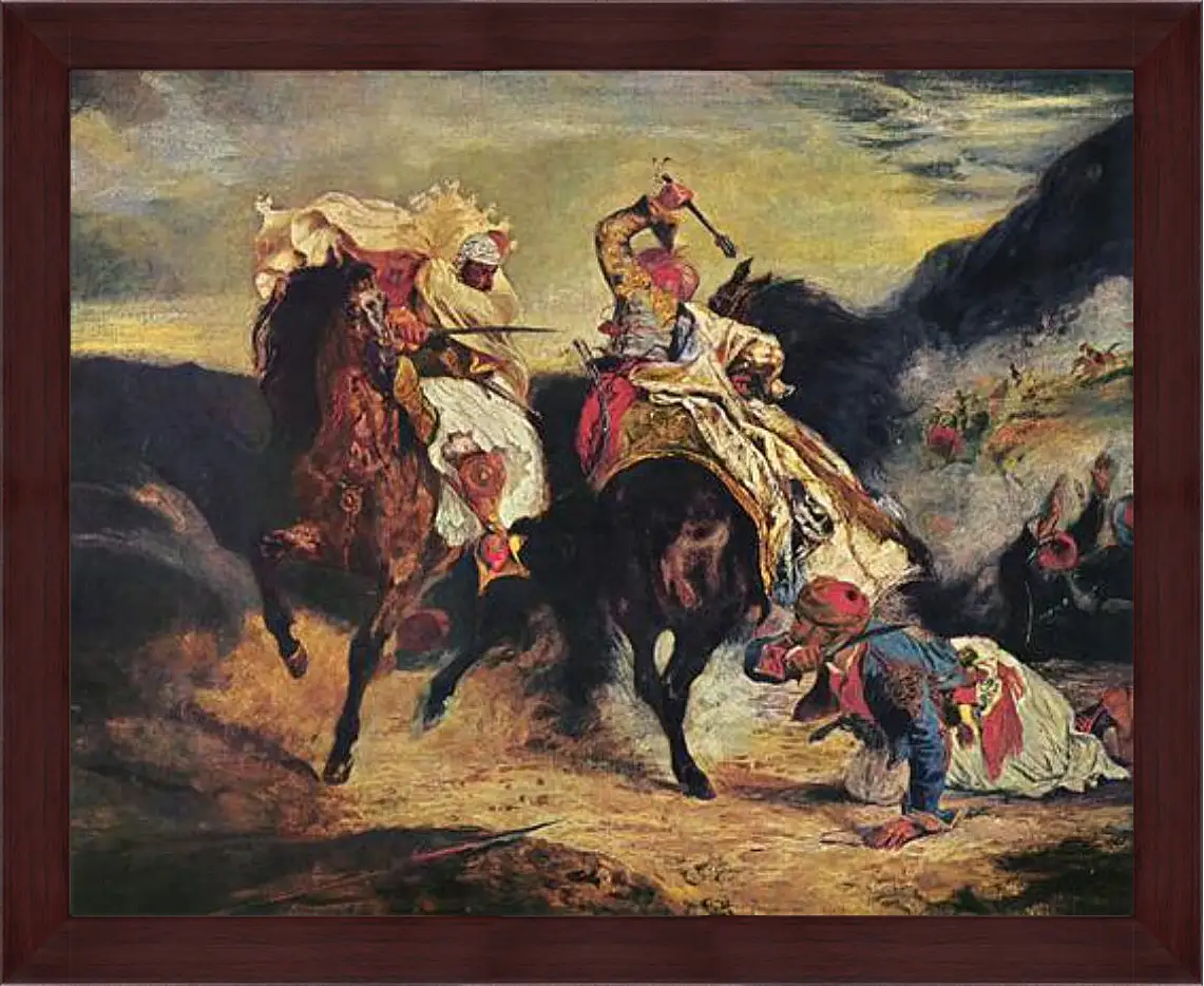 Картина в раме - Combat of the Giaour and the Pasha. Эжен Делакруа