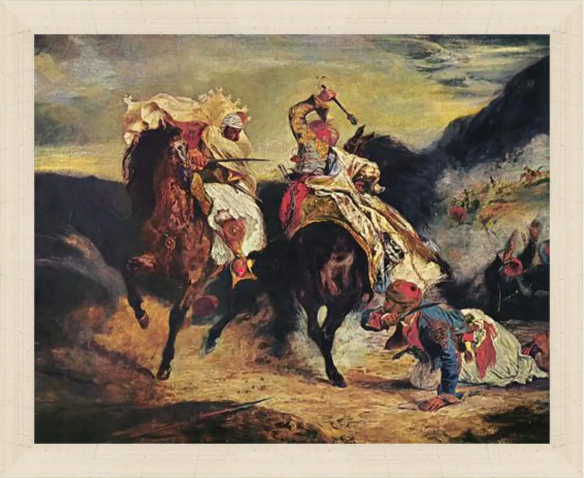 Картина в раме - Combat of the Giaour and the Pasha. Эжен Делакруа