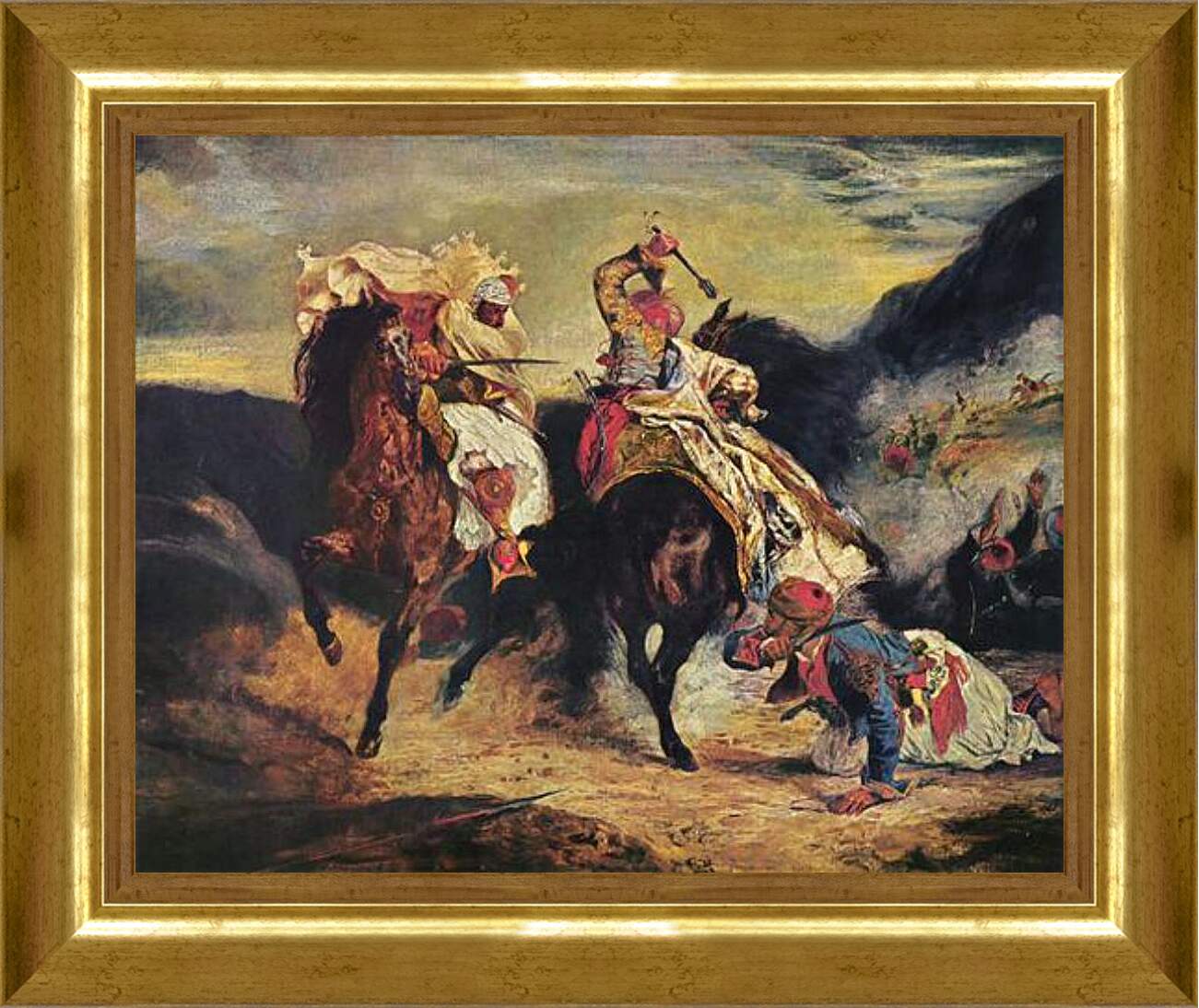 Картина в раме - Combat of the Giaour and the Pasha. Эжен Делакруа