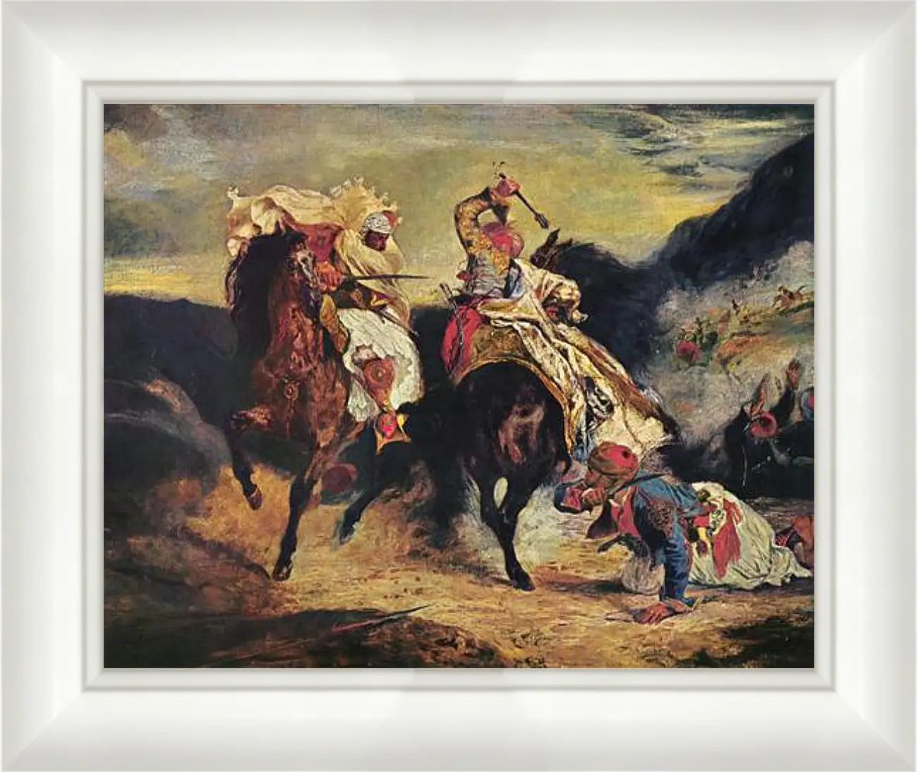 Картина в раме - Combat of the Giaour and the Pasha. Эжен Делакруа