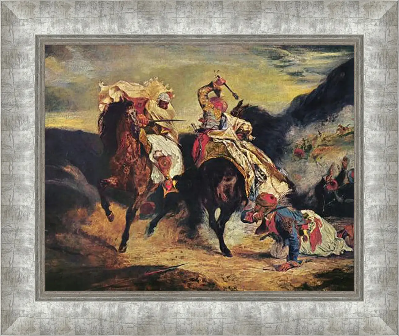 Картина в раме - Combat of the Giaour and the Pasha. Эжен Делакруа