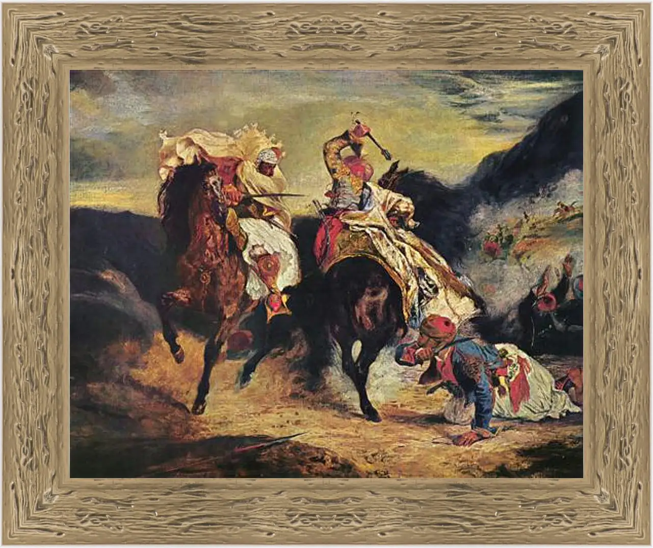 Картина в раме - Combat of the Giaour and the Pasha. Эжен Делакруа