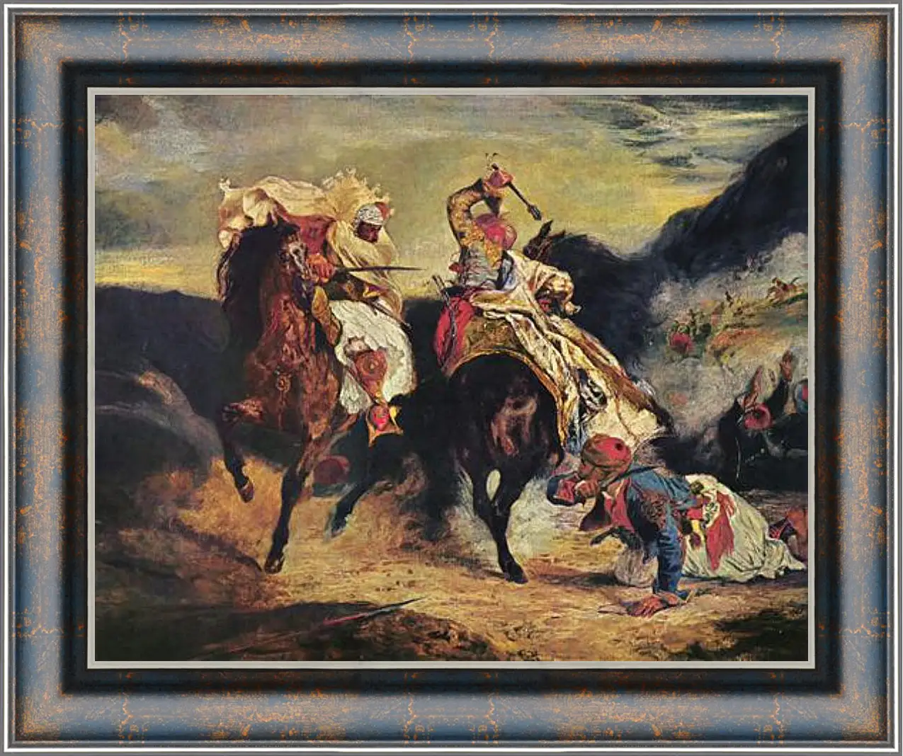 Картина в раме - Combat of the Giaour and the Pasha. Эжен Делакруа