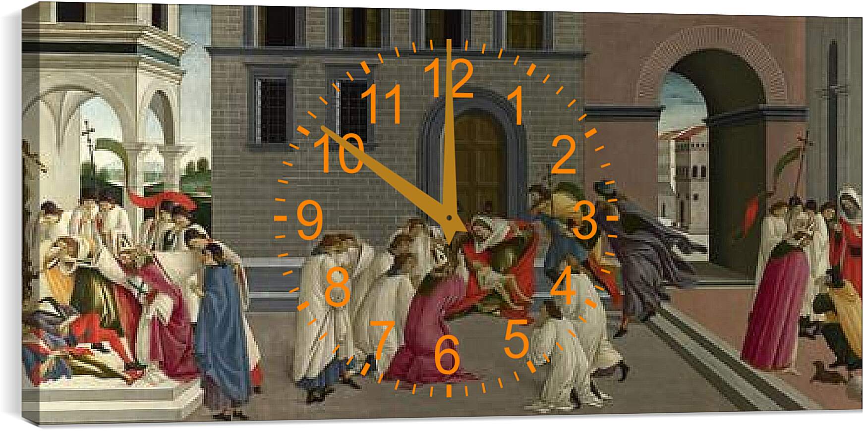 Часы картина - Three Miracles of Saint Zenobius. Сандро Боттичелли