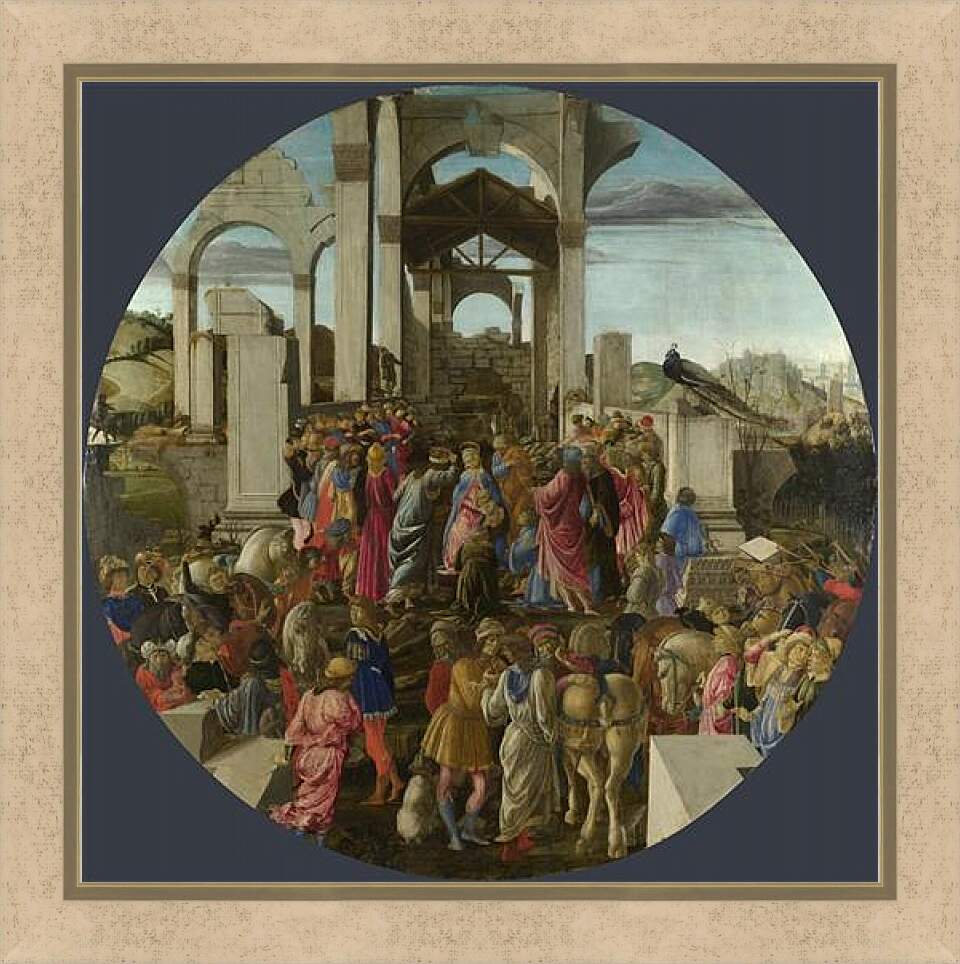 Картина в раме - The Adoration of the Kings. Сандро Боттичелли