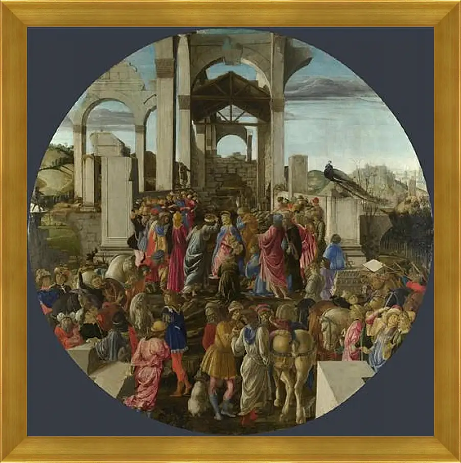 Картина в раме - The Adoration of the Kings. Сандро Боттичелли