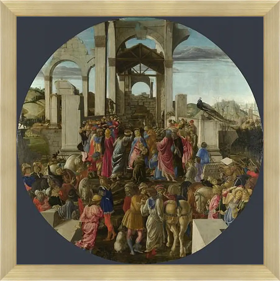 Картина в раме - The Adoration of the Kings. Сандро Боттичелли