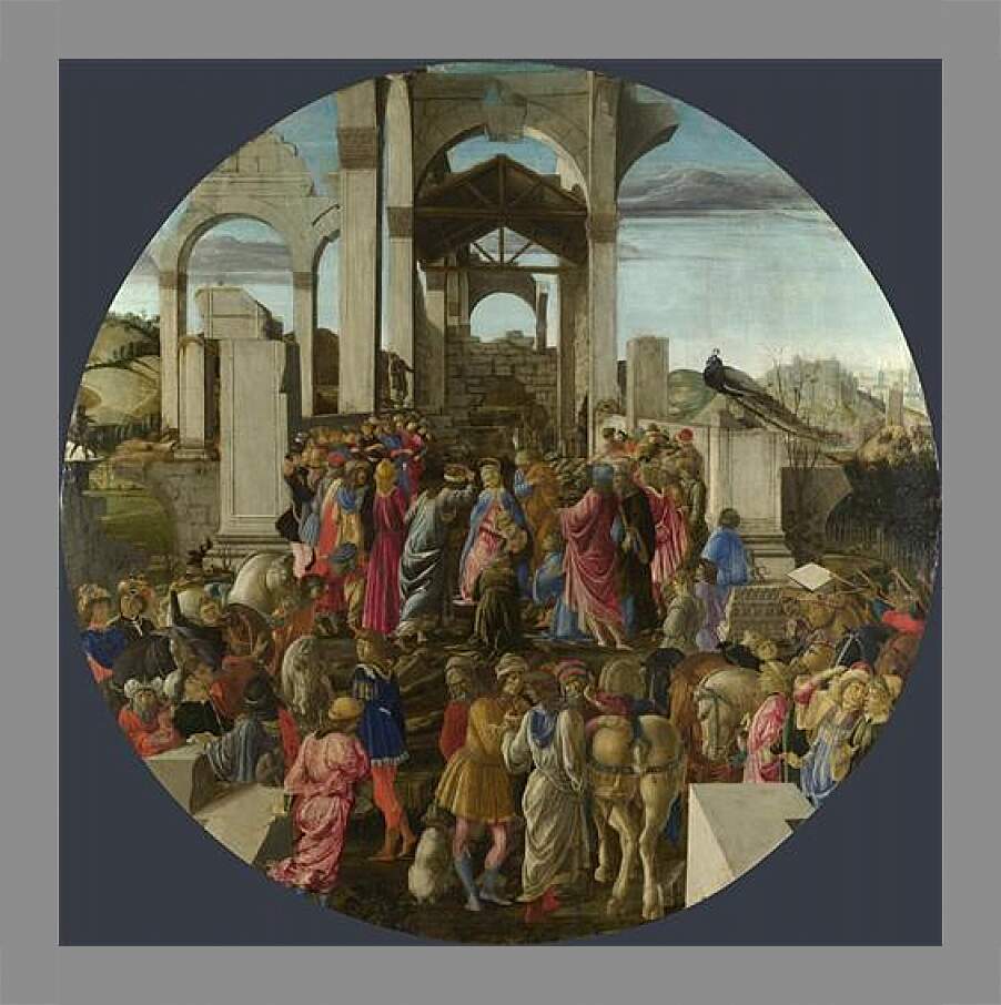 Картина в раме - The Adoration of the Kings. Сандро Боттичелли