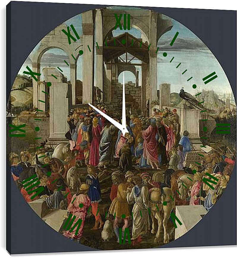 Часы картина - The Adoration of the Kings. Сандро Боттичелли