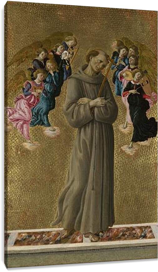 Постер и плакат - Saint Francis of Assisi with Angels. Сандро Боттичелли