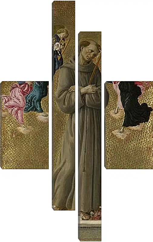 Модульная картина - Saint Francis of Assisi with Angels. Сандро Боттичелли