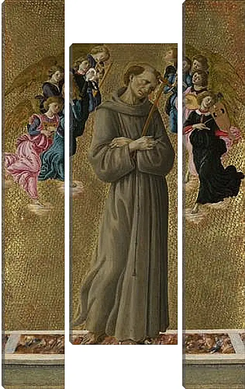 Модульная картина - Saint Francis of Assisi with Angels. Сандро Боттичелли