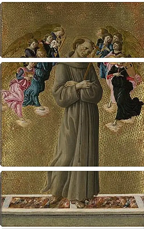 Модульная картина - Saint Francis of Assisi with Angels. Сандро Боттичелли