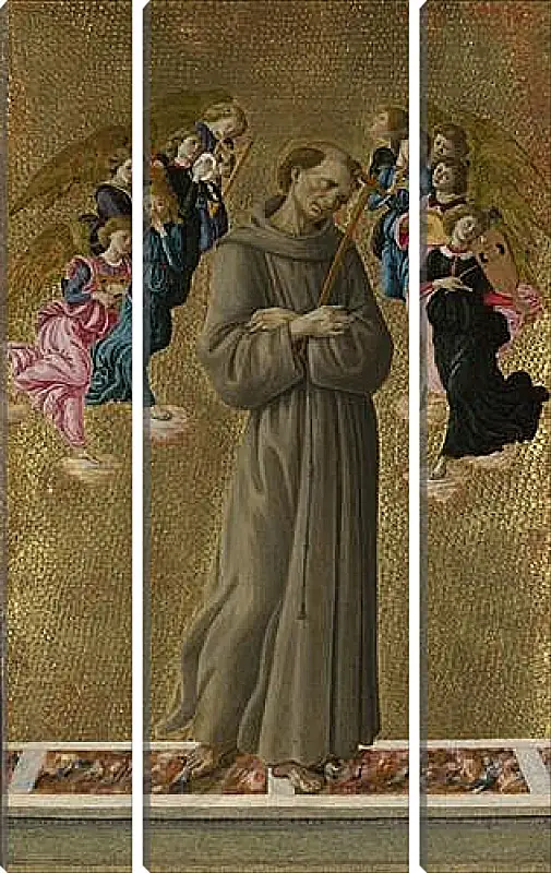 Модульная картина - Saint Francis of Assisi with Angels. Сандро Боттичелли