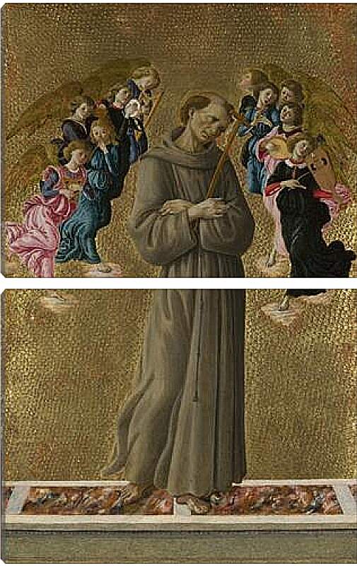 Модульная картина - Saint Francis of Assisi with Angels. Сандро Боттичелли