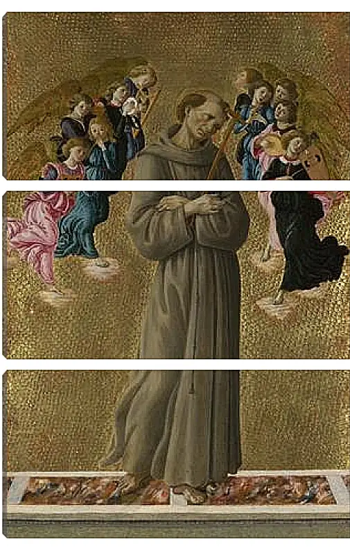 Модульная картина - Saint Francis of Assisi with Angels. Сандро Боттичелли