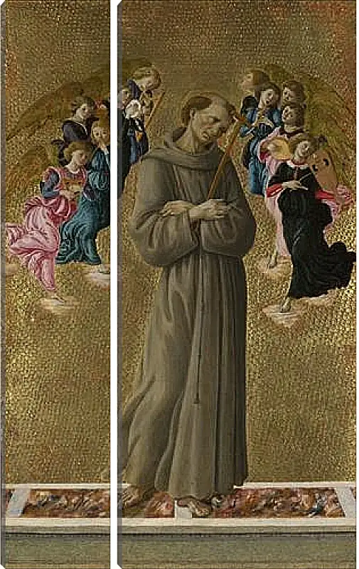 Модульная картина - Saint Francis of Assisi with Angels. Сандро Боттичелли