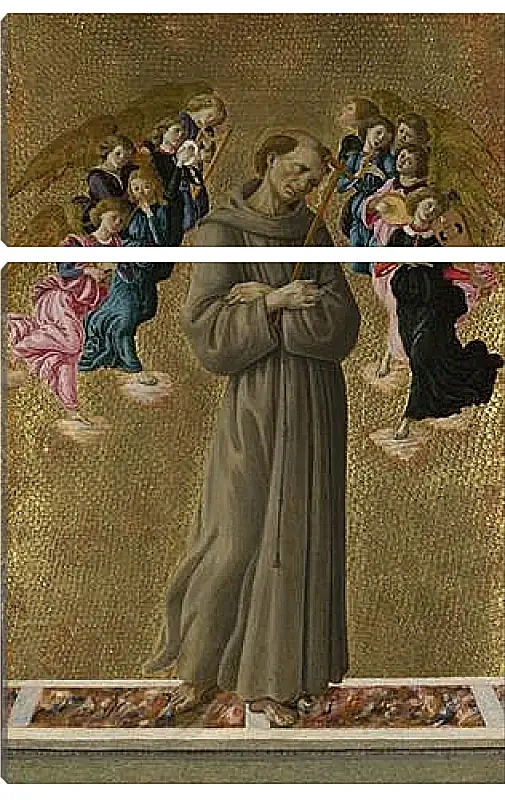 Модульная картина - Saint Francis of Assisi with Angels. Сандро Боттичелли