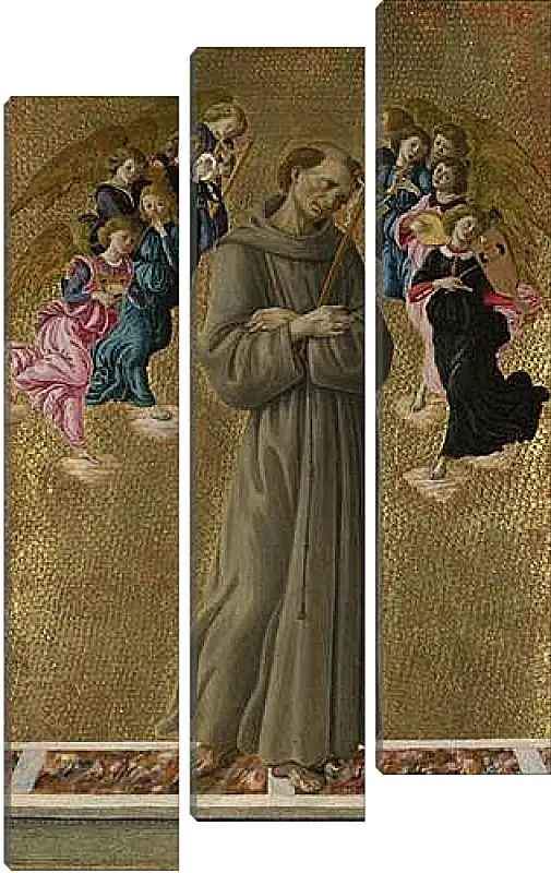 Модульная картина - Saint Francis of Assisi with Angels. Сандро Боттичелли